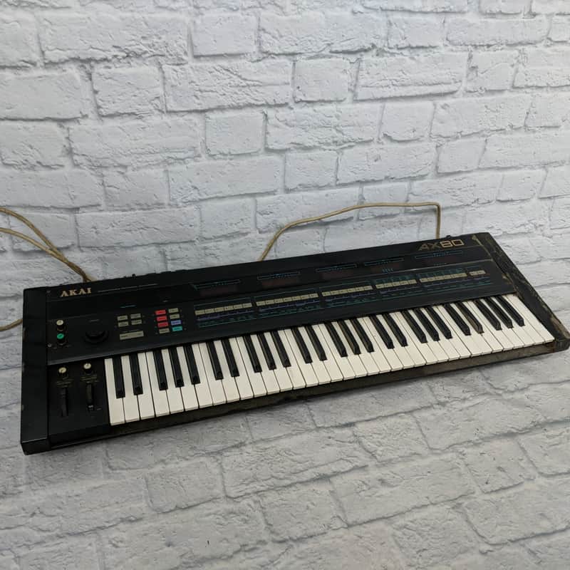Vintage 1980s Akai AX80 8 Voice Analog Synthesizer Keyboard - Parts/Project Synth image 1