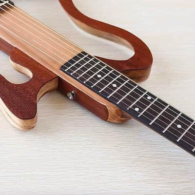 39 Inch Silent Electric Classical Guitar, Maple Mahogany Body, Mahogany Neck, 20 Frets image 4