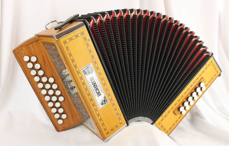 8265 - Inlaid Cherry Hohner Galaad Diatonic Button Accordion GC MM 25 12 image 1