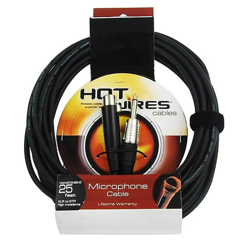 Hot Wires 25' XLR to 1/4" Mic Cable image 1