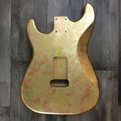 Made to Order - FRANCHIN Mercury guitar body Impressionist METALLIC LEAF (Gold/Silver/Copper/Bronze texture) Basswood Poplar Stratocaster-Strat-S-Style Made in Italy image 11