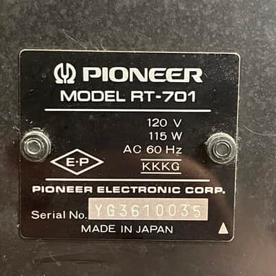 Pioneer Vintage RT-701 4-Track Stereo 1/4" Reel-to-Reel Tape Deck 1980 - 1981 - Silver image 8