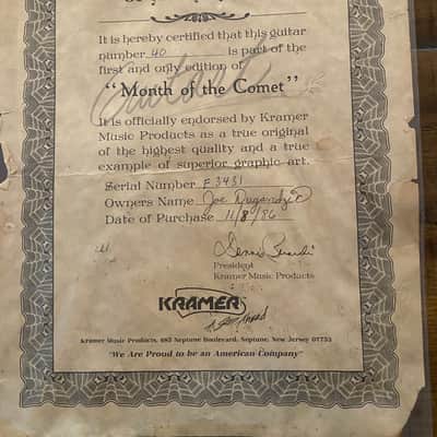 Kramer Baretta  1986 Month of the Comet Kline Graphic image 9