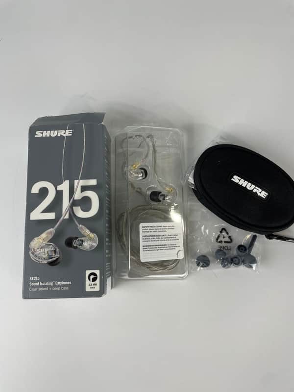 Shure SE215 Single Driver In-Ear Monitors, Clear image 1