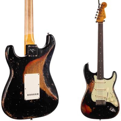 Fender Custom Shop 1963 Stratocaster Super Heavy Relic Black/3Color Sunburst (357) image 7