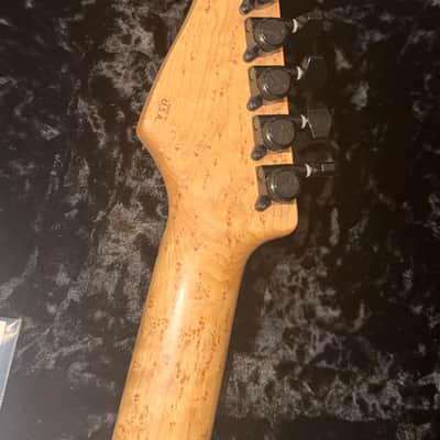 Suhr Custom modern s waterfall burl maple top black limba body image 13