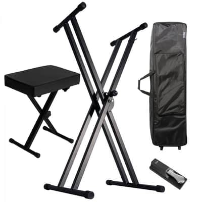 On-Stage KPK2088 Double X-Style Keyboard Stand Bundle