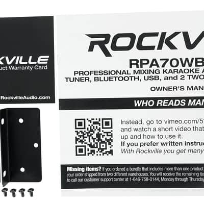 Rockville RPA70WBT 1000w Home Theater Receiver w/ Bluetooth/Tuner/USB/Mixer+Mics image 8