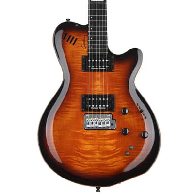 Godin (024124) LGXT Cognac Burst Flame Electric Guitar with Gig Bag (Open Box) image 4