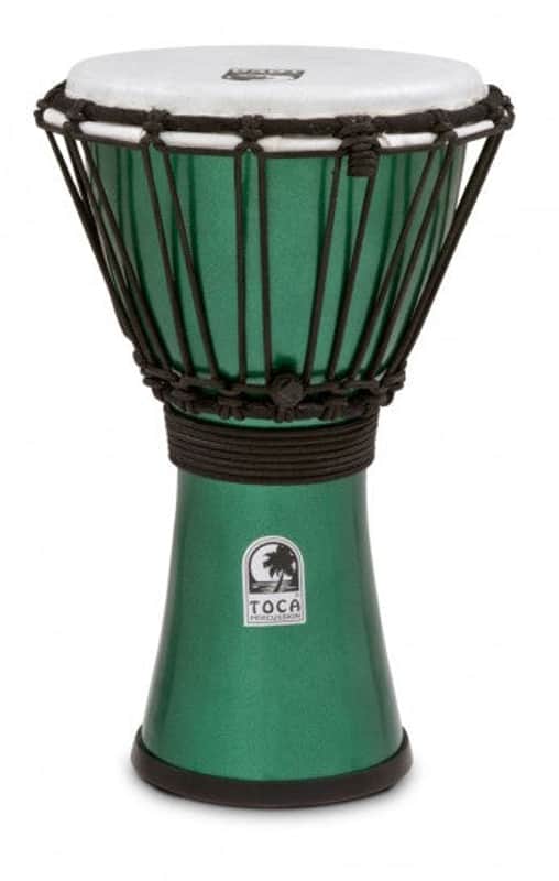 Toca Freestyle Colorsound 7” Djembe, Metallic Green image 1