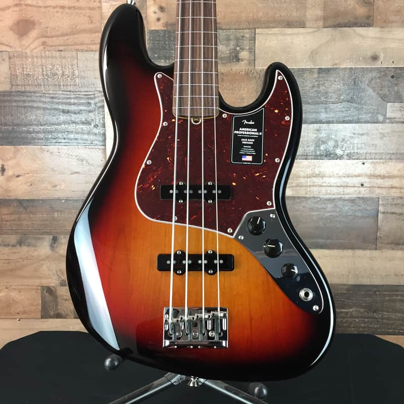 Fender American Pro II Jazz Bass, FRETLESS, Sunburst, Hard Case, Free Ship 716 image 1