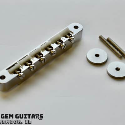 New! Gibson OEM ABR-1 Bridge with posts and thumbwheels - ABS Saddles - Nickel Finish fits Les Paul Standard, ES-335, SG Standard and others! Tune-a-Matic image 1