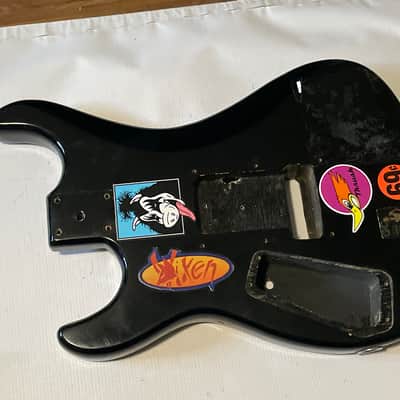 1980's Korean Kramer Striker 100st Black Single Pickup Guitar Body Floyd Ready Buffy Graphic image 14