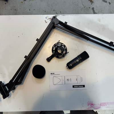 Mackie EM-91C Large-diaphragm Condenser Microphone w/ K&M Desktop Boom Arm image 1