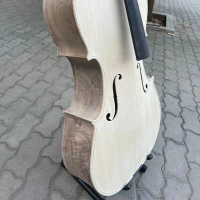Professional song unfinished Cello 4/4 Solid Bird's eye maple back old spruce top image 5
