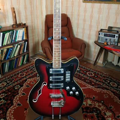 Jolana Spesial Tornado Vintage Electric Guitar Soviet USSR Tremolo bar 360 Strat Semi Hollow image 2