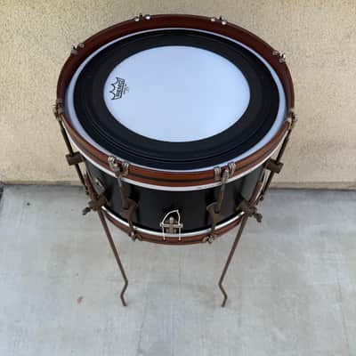 A&F Drum Co. 16x8” Mahogany Club Black snare or mini bass drum image 2
