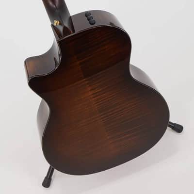 Taylor Custom Shop 2024 Grand Auditorium Acoustic-Electric Guitar - Blacktop Sitka Spruce with A Flame Maple Brushfire Finish Sides and 2-Piece Back image 5