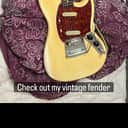 1966 Fender Mustang Guitar with Rosewood Fretboard Olympic White, comes with original case and beautiful $80 strap