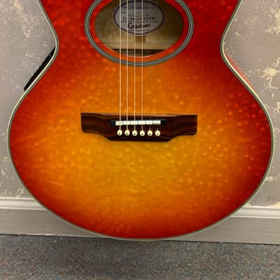 1997 Epiphone PR7E/HS Cherry Sunburst Acoustic-Electric Guitar image 2