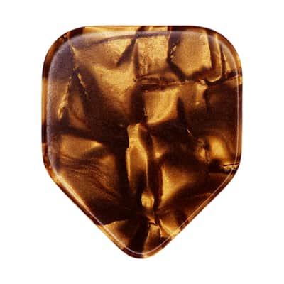 Exotic Plectrums Celluloid Brown Pearl Guitar Or Bass Pick - 0.96 mm Heavy Gauge - 330 Medium Home Plate Shape - 6 Pack