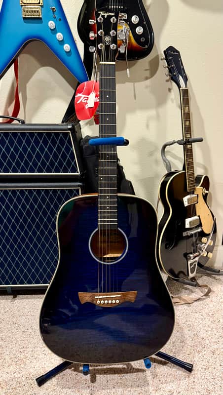 Tagima TW 30 EQ Acoustic Electric Guitar - Trans Blue image 1