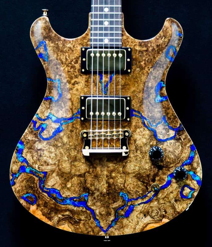 Knaggs Keya - Natural Spalt Maple - Blue Lapis Inlays - Gloss - OHSC - Call for Best Price !!! image 1