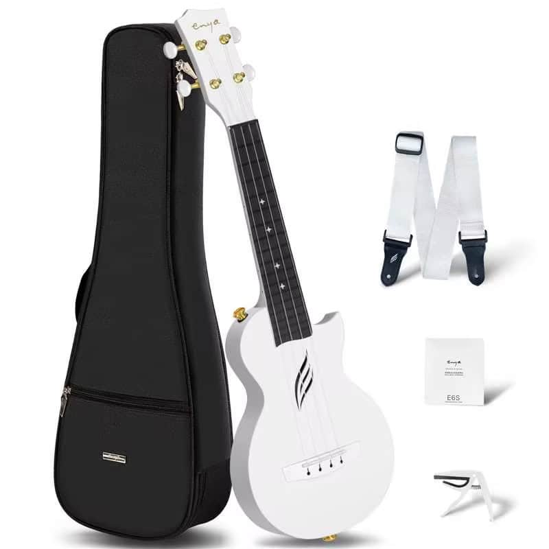 Carbon Fiber Ukulele Soprano ENYA NOVA U MINI White With Bag image 1