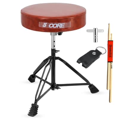 5 Core Drum Throne 3" Padded Drum Seat Height Adjustable Drumming Chair for Practice and Performance image 1
