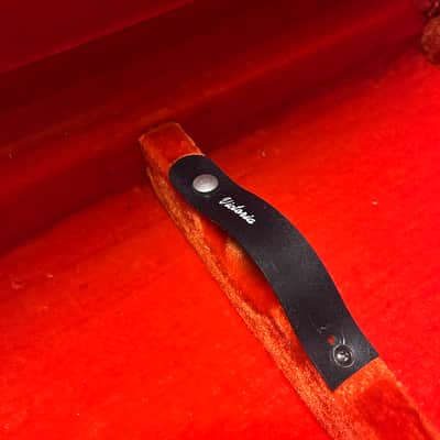 1970's Fender Mustang Hard Case Left Handed Gray w/Orange Musicmaster   GREAT CONDITION image 3