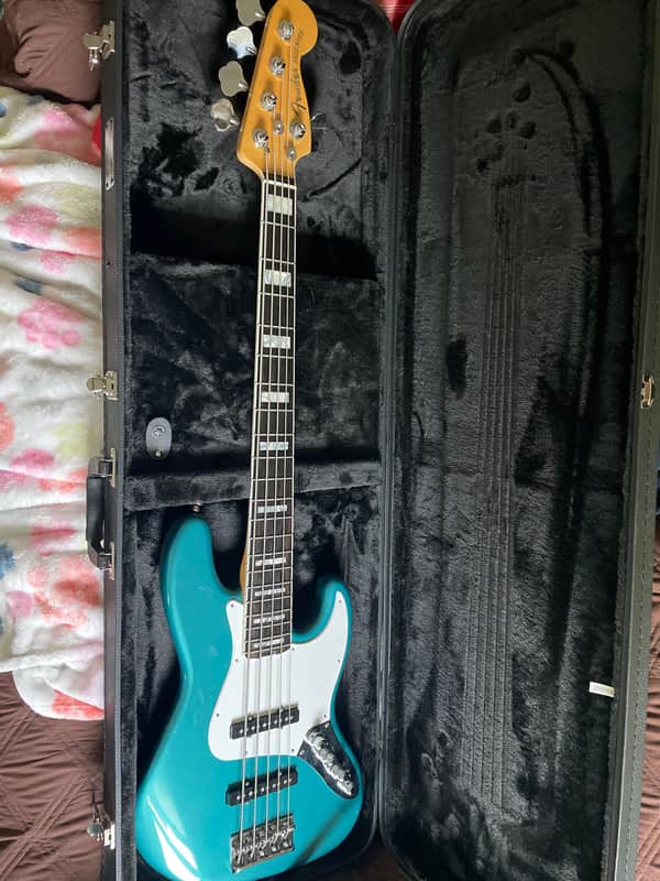 Fender American Elite Jazz Bass V 2016 - 2019 - Ocean Turquoise image 1