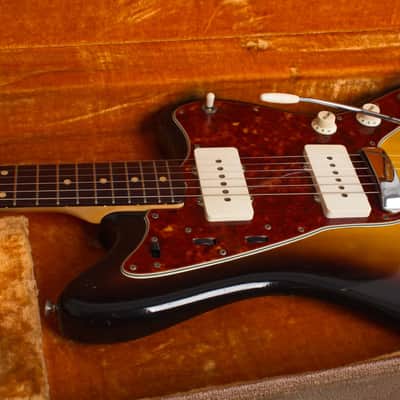 Fender  Jazzmaster Solid Body Electric Guitar (1960), ser. #54866, original brown tolex hard shell case. image 19