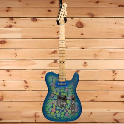Fender Custom Shop Vintage Custom 1968 Blue Flower Telecaster NOS - Aged Blue Floral - R140270 - PLEK'd image 4