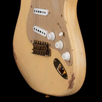 Fender Custom Shop LTD '55 Bone Tone Strat Relic - Aged Honey Blonde with Gold Hardware #81679 image 7