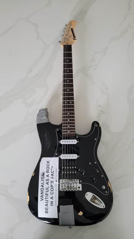 Kurt Cobain Vandalism Strat Replica (Relic) Nirvana Squier | Reverb