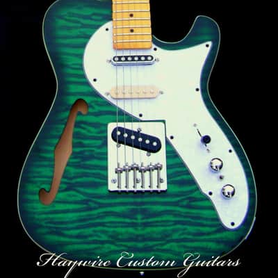 Nashville Thinline Telecaster-Tiger Stripe Green 7-Way Switching 22 Fret Maple Neck Leveled  Crowned and Polished Frets+Grover Locking Tuners+ Full Setup! image 1