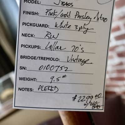 Berly J Bass - Pink/Gold Paisley. NEW (Authorized Dealer) image 8
