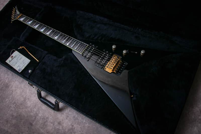 JACKSON USA Signature Dave Mustaine King V Custom 33 of 150# "Black Metal Flake + Ebony" (1996) image 1