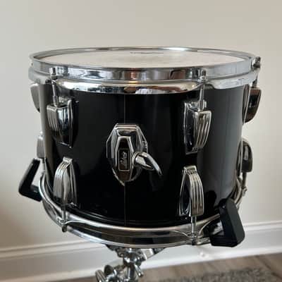 1980s Ludwig Hollywood Drum Set – Original Black Cortex – 6‑Ply Maple – B/O Badges image 6