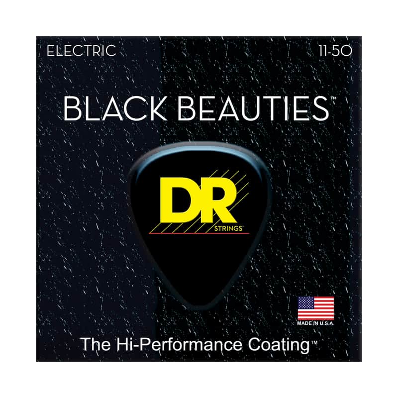 DR Strings BKE-11 Black Beauties Heavy Electric Guitar Strings 11-50 image 1