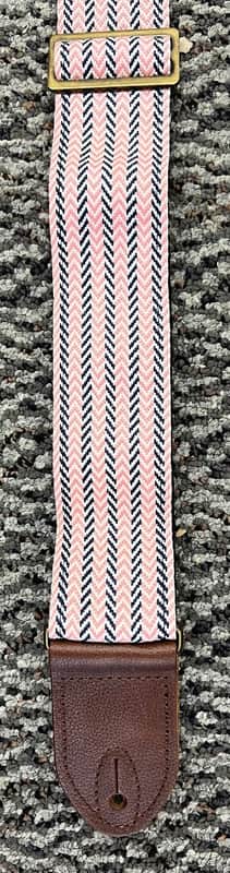 LM Products STH-P 2-Inch Wide Herringbone Adjustable Guitar Strap, Pink image 1