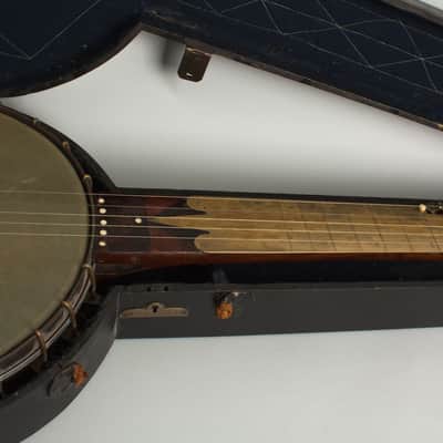 Minstrel Banjo (maker unknown), c. 1870, original black coffin case. image 13