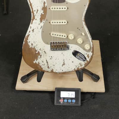 Fender Custom Shop Roasted Big Head Strat Electric Guitar Aged White Super Heavy Relic w/ Case image 11