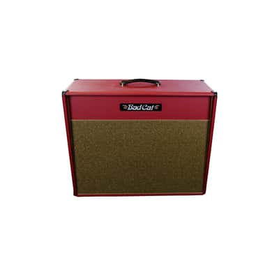 Used Bad Cat Cub V Handwired 2x12" Extension Speaker Cabinet - Burgany/Gold Grill/Gold Piping image 2
