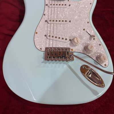 Hoffman Custom Guitars ST with roasted flame maple neck 2025 - Light blue image 2