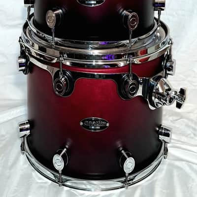 PDP PACIFIC FS 4 PC SHELL PACK W/ 22", 12", 14" & 16" CUSTOM FT Black Cherry Fade/Chrome-HEAR ON YOUTUBE image 2