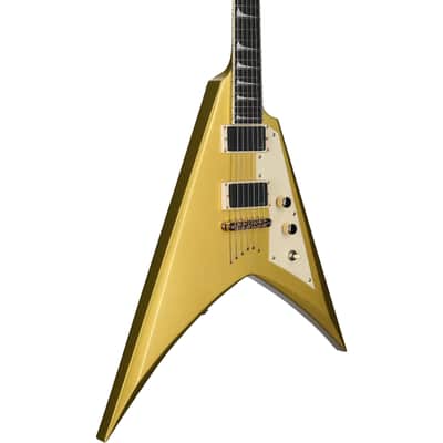 ESP LTD Kirk Hammett KH-V Electric Guitar (with Case), Metallic Gold image 1