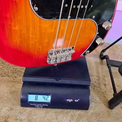 Alleva Coppolo KBP-4: RARE Birdseye Alder body, Maple Fingerboard, and a LP Cherry Burst Finish image 10