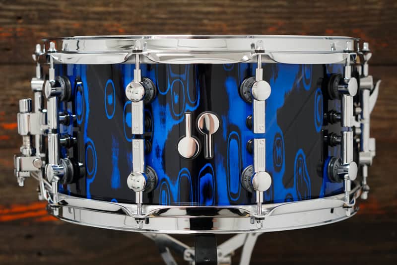 Sonor 7x14" SQ2 Medium Beech Snare Drum - Blue Tribal image 1