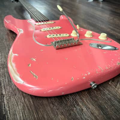S C H E M A T I C A   ST Type Custom Relic Tahitian Coral matching Headstock and PG w/ Fender ‘57/‘62 pickups image 4